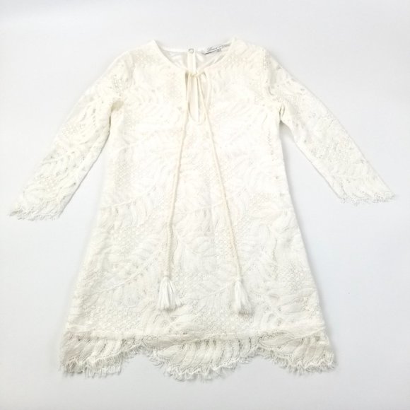LOVERS + FRIENDS | White Lace Tassel Mini Dress XS - Picture 2 of 12